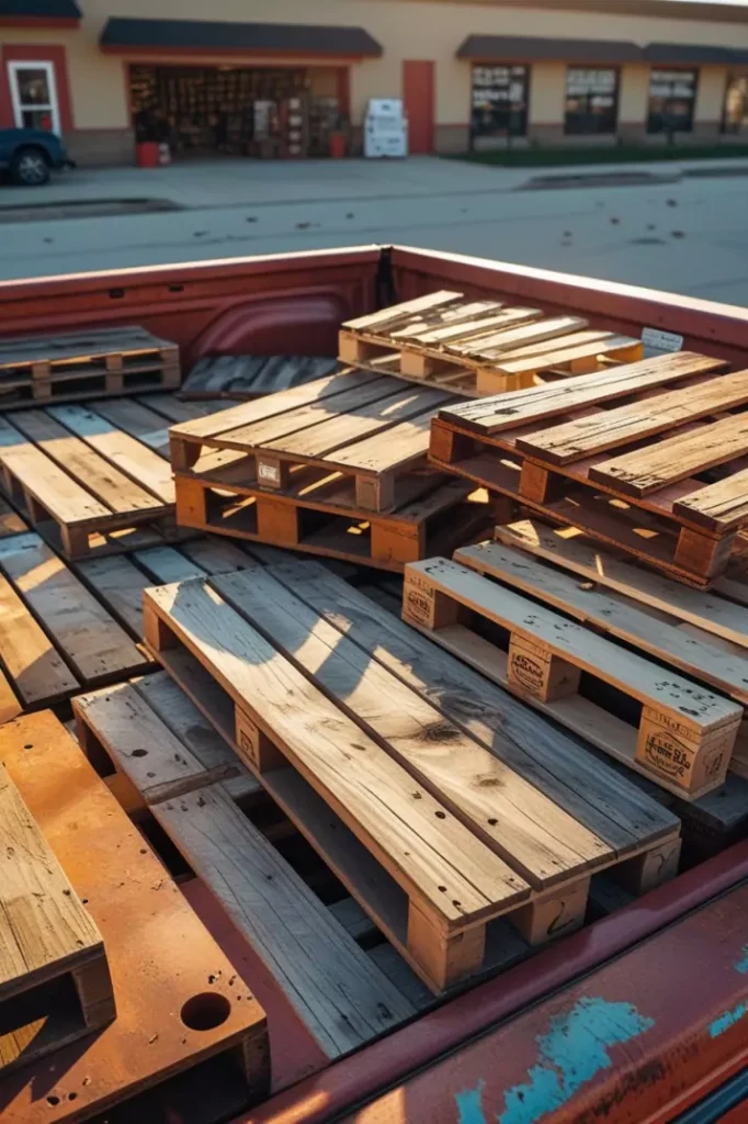 Locally sourced pallets ready for DIY use