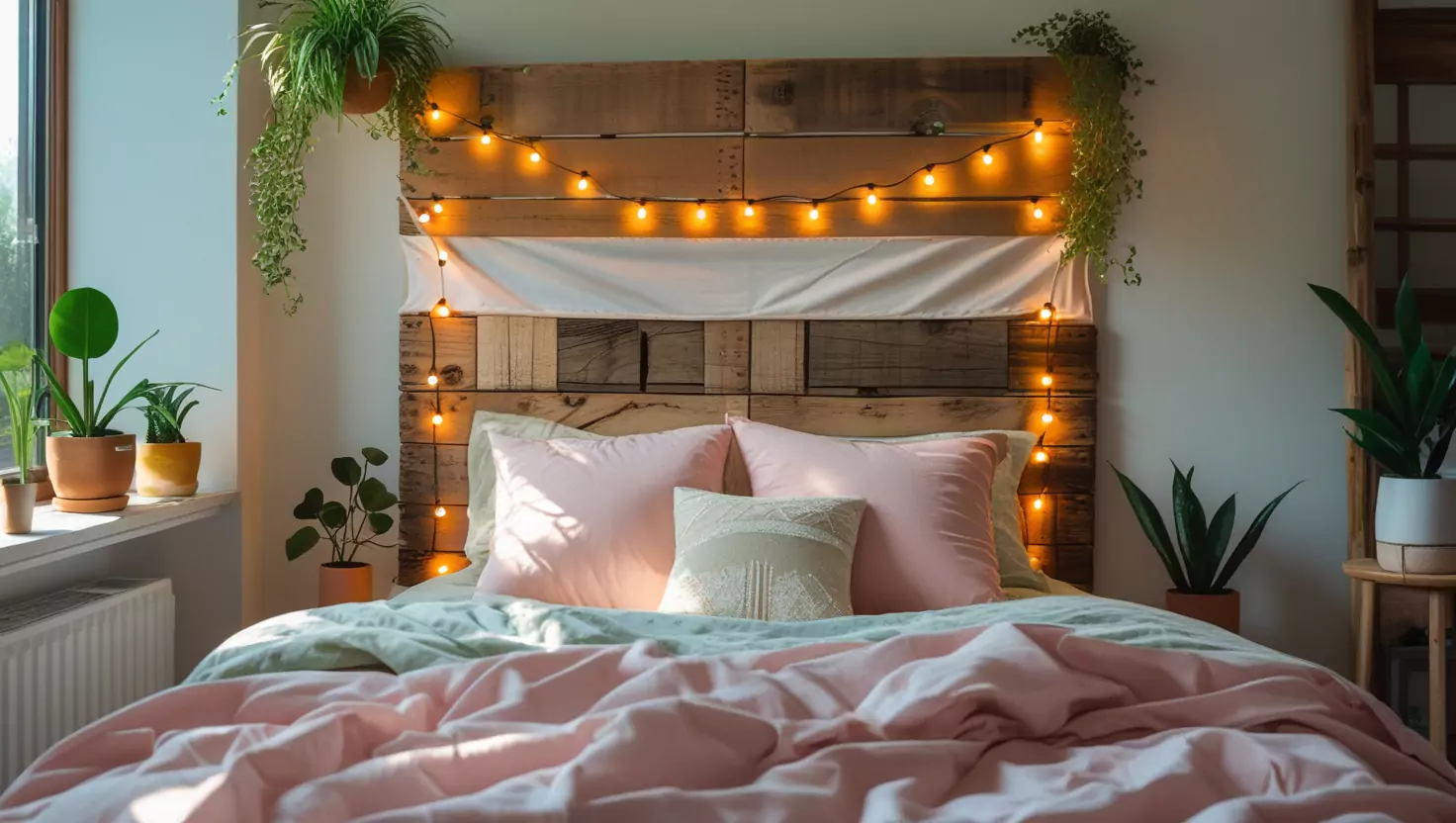 DIY Headboard Ideas with lights
